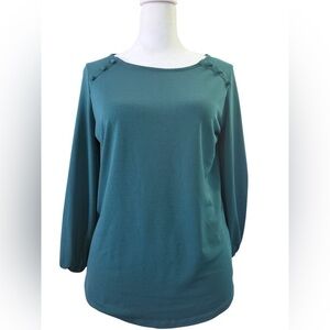 Adrianna Papell Hunter Green Blouse Office Casual Small